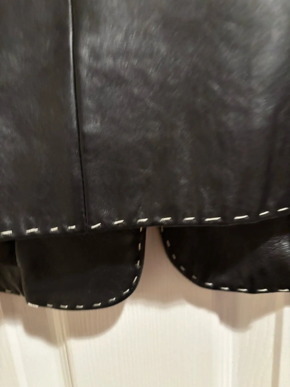 Black Leather Topstitched Jacket/Blazer - Picture 12 of 14